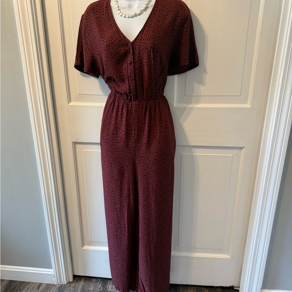 Rails Burgundy V-Neck jumpsuit - Picture 5 of 6
